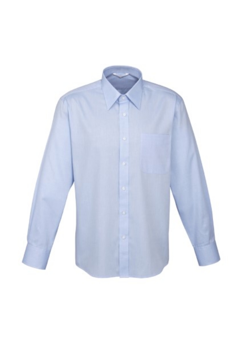 Picture of Biz Collection Mens Luxe Shirt Long Sleeve 100% Cotton mini herringbone