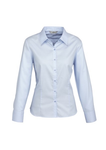 Picture of Biz Collection Ladies Luxe Shirt Long Sleeve 100% Cotton mini herringbone