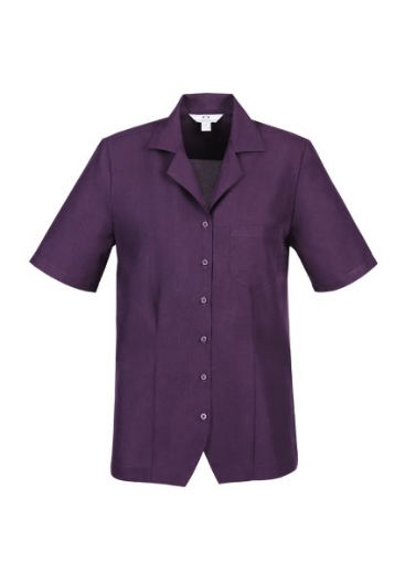 Picture of Biz Collection Ladies Oasis Shirt Action Back Overblouse Short Sleeve 100% breathable comfortcool polyester