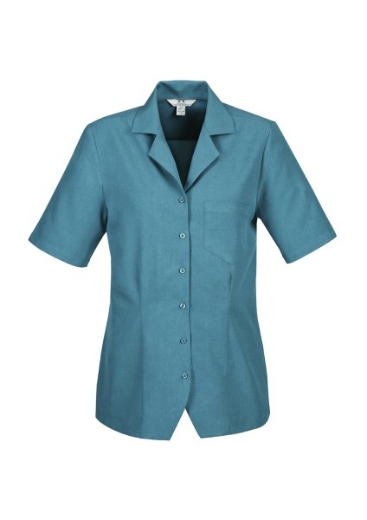 Picture of Biz Collection Ladies Oasis Shirt Action Back Overblouse Short Sleeve 100% breathable comfortcool polyester