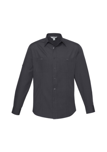Picture of Biz Collection Mens Bondi Shirt Roll-Up Long Sleeve 65% Polyester 35% Cotton Poplin