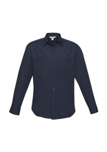 Picture of Biz Collection Mens Bondi Shirt Roll-Up Long Sleeve 65% Polyester 35% Cotton Poplin