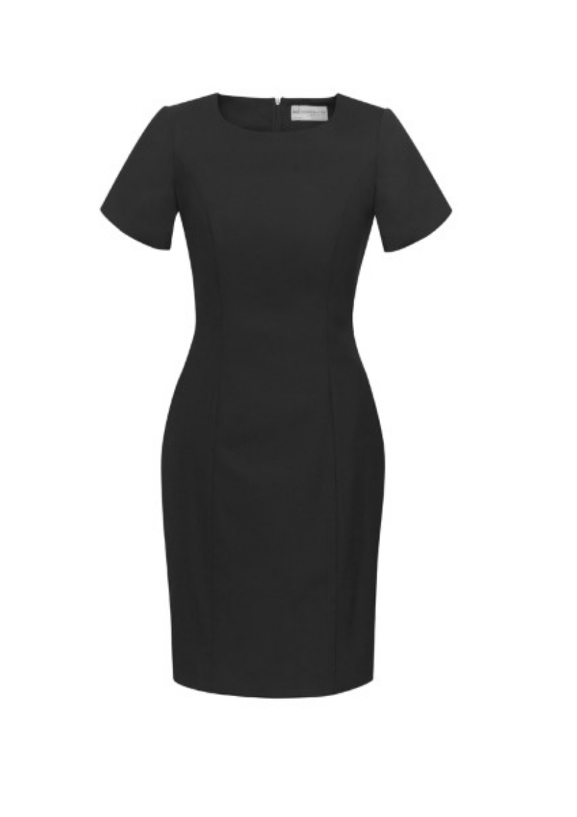 Picture of Biz Corporates Ladies Shift Dress Short Sleeve Wool Stretch