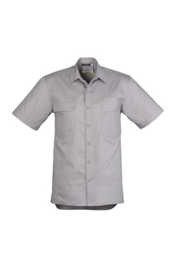 Picture of Syzmik Mens Light Weight Tradie Shirt 100% Cotton Short Sleeve