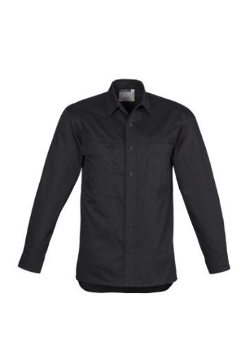Picture of Syzmik Mens Light Weight Tradie Shirt 100% Cotton Long Sleeve