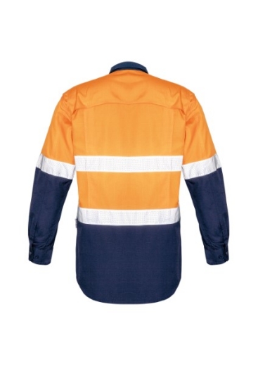 Picture of Syzmik Mens Hi Vis Spliced Rugged Shirt With 2 Ring Reflective Tape Long Sleeve