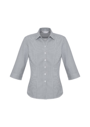 Picture of Biz Collection Ladies Ellison Check Shirt 3/4 Sleeve 55% Cotton 45% Polyester