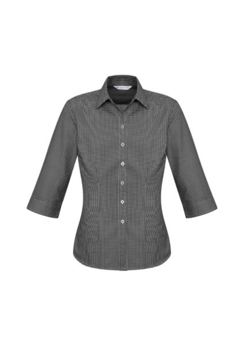 Picture of Biz Collection Ladies Ellison Check Shirt 3/4 Sleeve 55% Cotton 45% Polyester