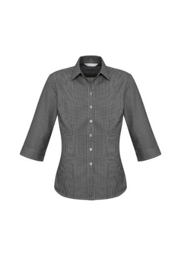 Picture of Biz Collection Ladies Ellison Check Shirt 3/4 Sleeve 55% Cotton 45% Polyester