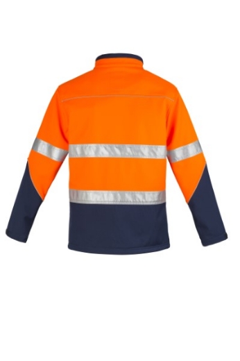 Picture of Syzmik Unisex Hi Vis Soft Shell Jacket with 2 Hoop Reflective Tape