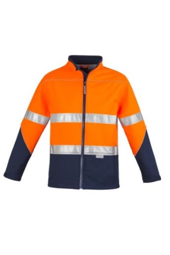Picture of Syzmik Unisex Hi Vis Soft Shell Jacket with 2 Hoop Reflective Tape