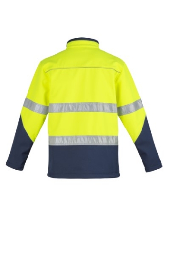 Picture of Syzmik Unisex Hi Vis Soft Shell Jacket with 2 Hoop Reflective Tape