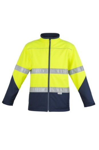 Picture of Syzmik Unisex Hi Vis Soft Shell Jacket with 2 Hoop Reflective Tape