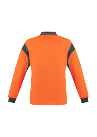 Picture of Syzmik Mens Aztec Hi Vis Polo Shirt 100% Polyester Long Sleeve