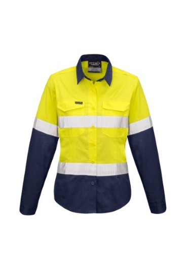 Picture of Syzmik Ladies Rugged Cooling Cotton Drill Ripstop Shirt Long Sleeve
