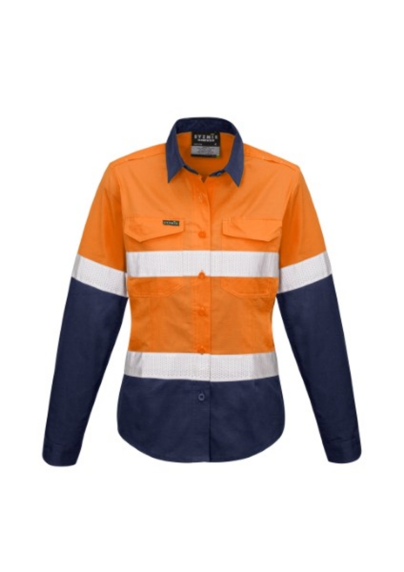 Picture of Syzmik Ladies Rugged Cooling Cotton Drill Ripstop Shirt Long Sleeve