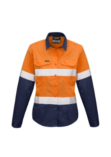 Picture of Syzmik Ladies Rugged Cooling Cotton Drill Ripstop Shirt Long Sleeve