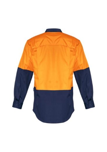 Picture of Syzmik Mens Hi Vis Spliced Rugged Shirt Long Sleeve
