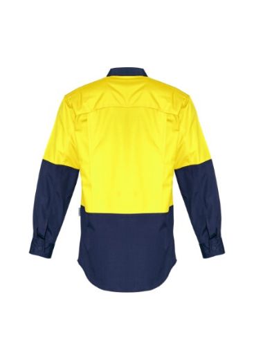 Picture of Syzmik Mens Hi Vis Spliced Rugged Shirt Long Sleeve