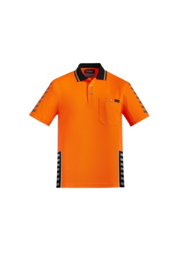Picture of Syzmik Mens Komodo Polo Shirt 88% Polyester 12% Elastane Mesh Short Sleeve