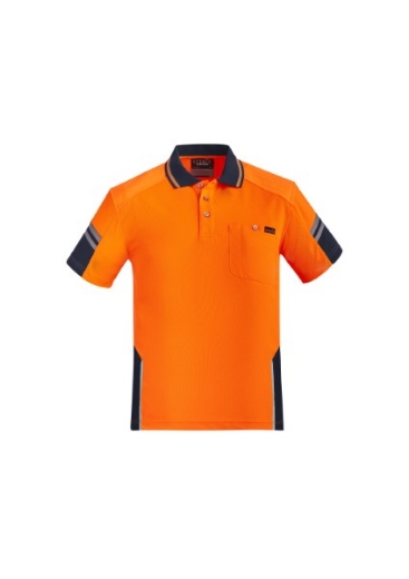 Picture of Syzmik Mens Hi-Vis Reinforced Squad Polo Shirt Short Sleeve 100% Polyester