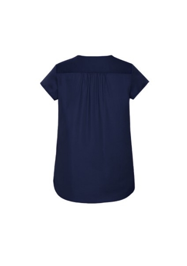 Picture of Biz Corporates Ladies Kayla Top Short Sleeve V Neck Pleat