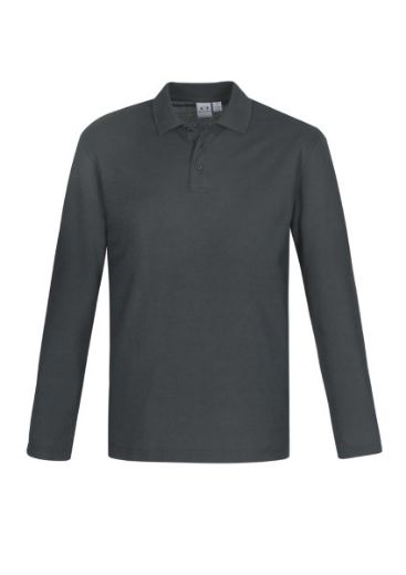 Picture of Biz Collection Mens Long Sleeve Crew Polo Shirt 65% Polyester 35% Cotton
