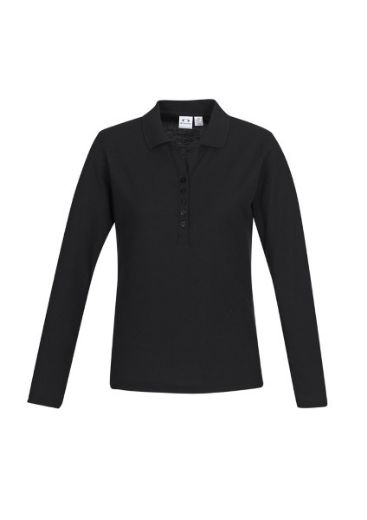 Picture of Biz Collection Ladies Long Sleeve Crew Polo Shirt 65% Polyester 35% Cotton