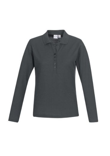 Picture of Biz Collection Ladies Long Sleeve Crew Polo Shirt 65% Polyester 35% Cotton