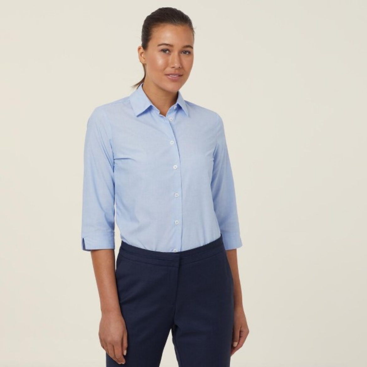 Picture of NNT Ladies Poly Cotton End on End 3/4 Sleeve Shirt