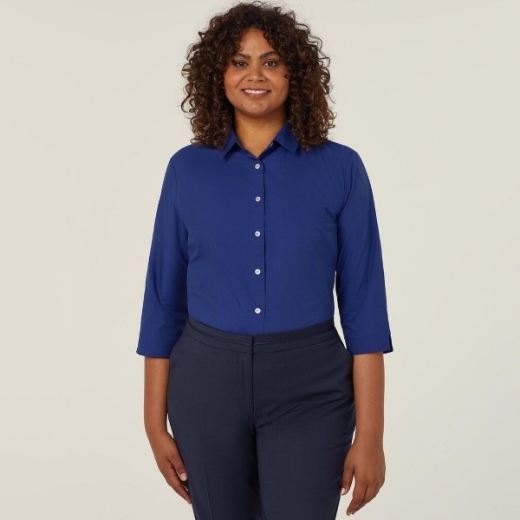 Picture of NNT Ladies Poly Cotton End on End 3/4 Sleeve Shirt
