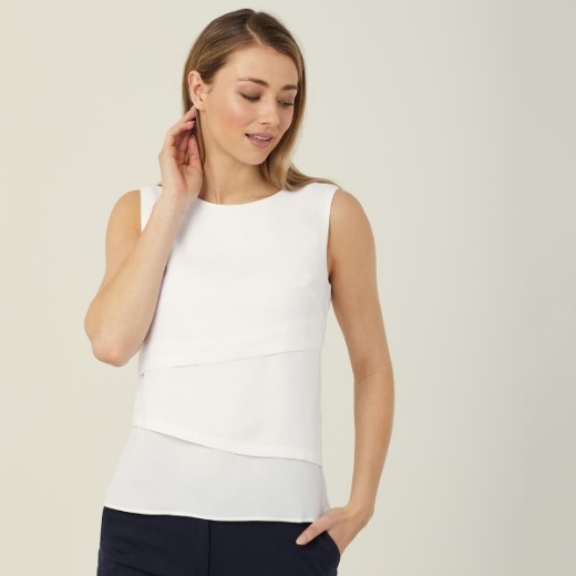 Picture of NNT Ladies Sleeveless V-Neck Layered Blouse