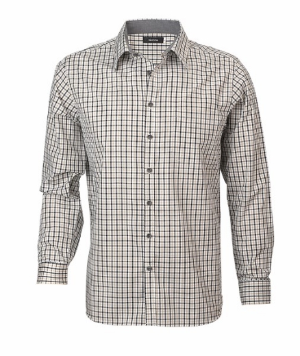 Picture of Identitee Mens Hudson Long Sleeve Gingham Shirt
