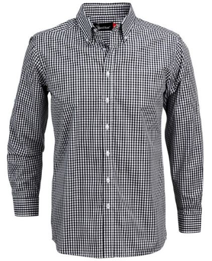 Picture of Identitee Mens Miller Long Sleeve Gingham Shirt