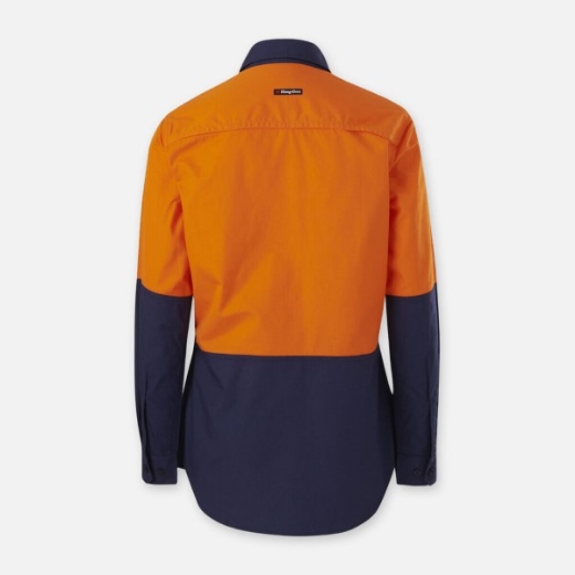 Picture of King Gee Ladies Workcool Vented Spliced Shirt Long Sleeve