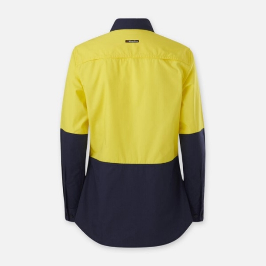 Picture of King Gee Ladies Workcool Vented Spliced Shirt Long Sleeve