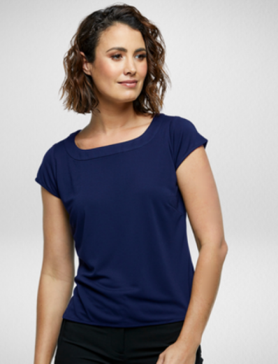 Picture of Corporate Reflections Ladies Caprice fitted  blouse short sleeve