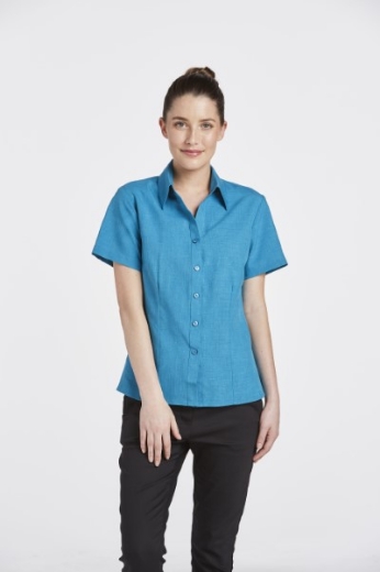 Picture of Corporate Reflections Ladies Climate Smart Blouse Semi Fit Short Sleeve