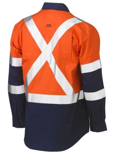 Picture of Bisley Cool Lightweight Shirt Long Sleeve X Back Reflective Tape