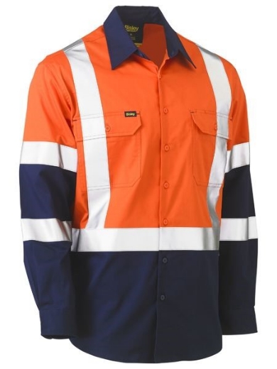 Picture of Bisley Cool Lightweight Shirt Long Sleeve X Back Reflective Tape