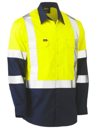 Picture of Bisley Cool Lightweight Shirt Long Sleeve X Back Reflective Tape