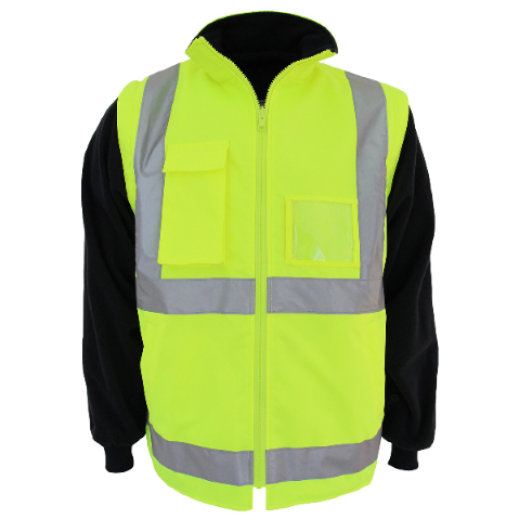 Picture of DNC Reversable Vest with Zip off sleeves H Pattern Reflective