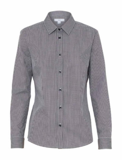 Picture of NNT Ladies Avignon Gingham Check Stretch Long Sleeve Slim Shirt