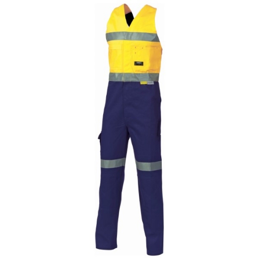 Picture of DNC Cotton Drill Action Back Overalls Reflective Tape 2 Tone