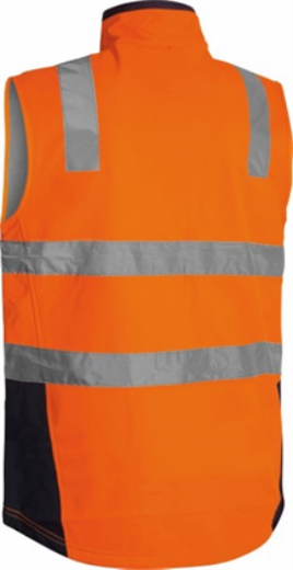 Picture of Bisley Fleece Hi Vis Soft shell Brushed Fleece Lined Vest with Reflective Tape