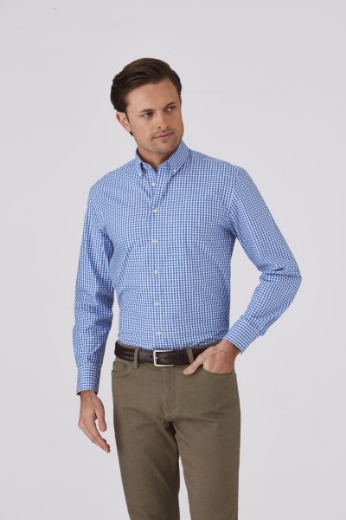 Picture of City Collection Mens City Check Shirt Long Sleeve