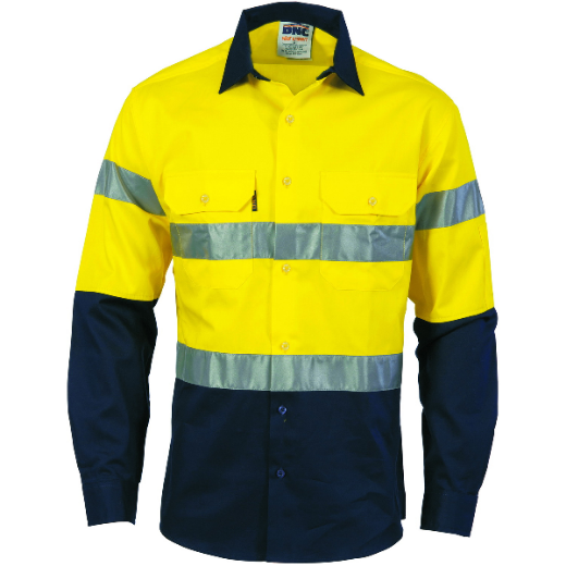 Picture of DNC Cotton Drill Shirt Long Sleeve 2 Hoop Reflective Tape