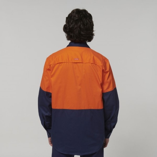 Picture of Hard Yakka Core Hi-Vis Long Sleeve 2 Tone Vented Cotton Shirt