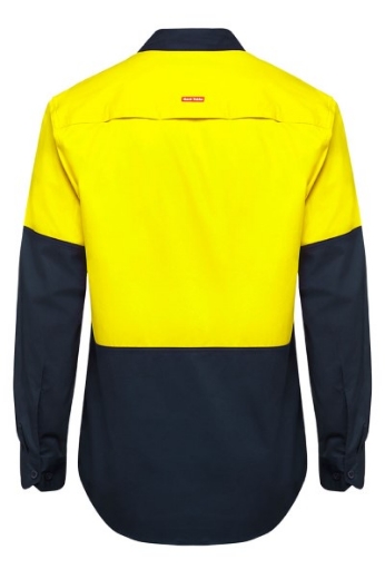 Picture of Hard Yakka Core Hi-Vis Long Sleeve 2 Tone Vented Cotton Shirt