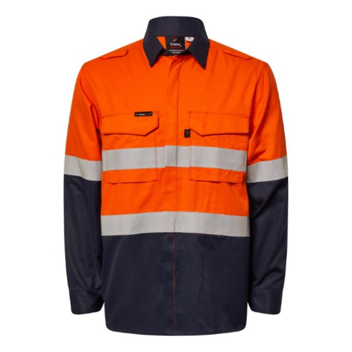 Picture of Flame Buster ARC Flash Shirt with Perforated Reflective Tape HRC 2 ATPV 8+ cal/cm2